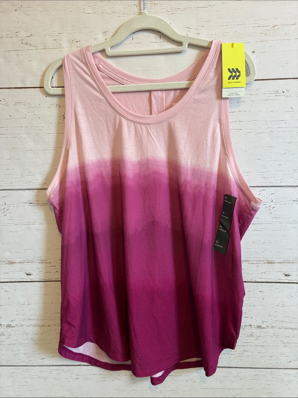 all in motion Ombré Pink to Magenta Athletic Workout Tank Top, size XL, NWT